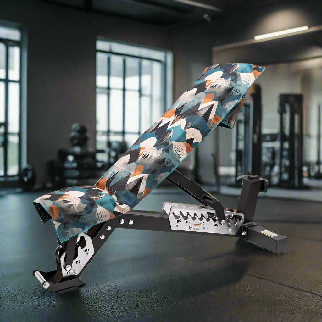 bench_cover_forest_peaks_in_gym_setting