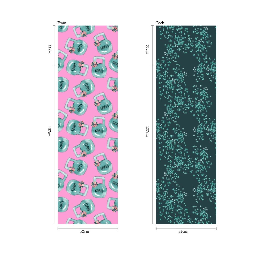front_and_back_dimensions_of_pink_teal_gym_bench_cover