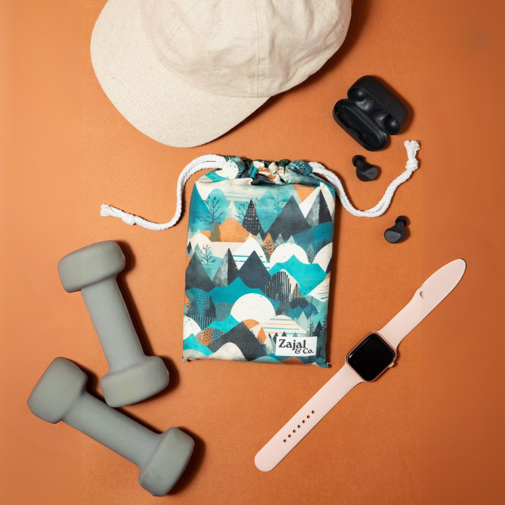 gym_flatlay_with_floral_bench_cover_and_weights