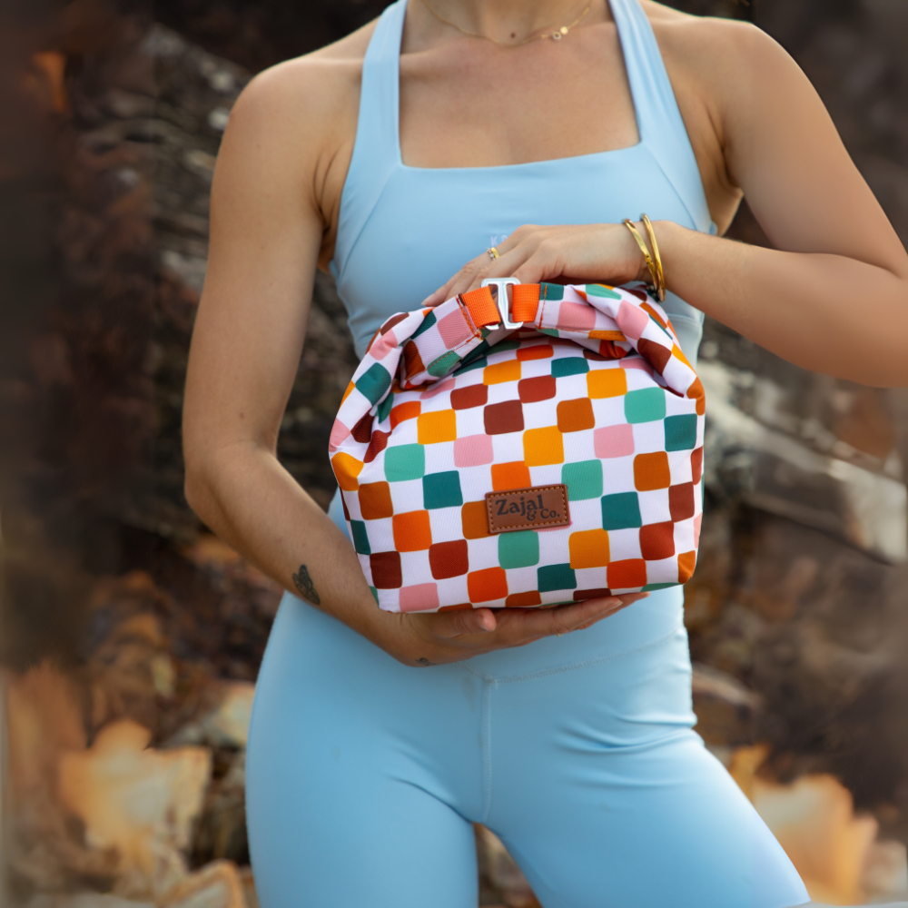 office_lunch_bag_with_colorful_mosaic_pattern