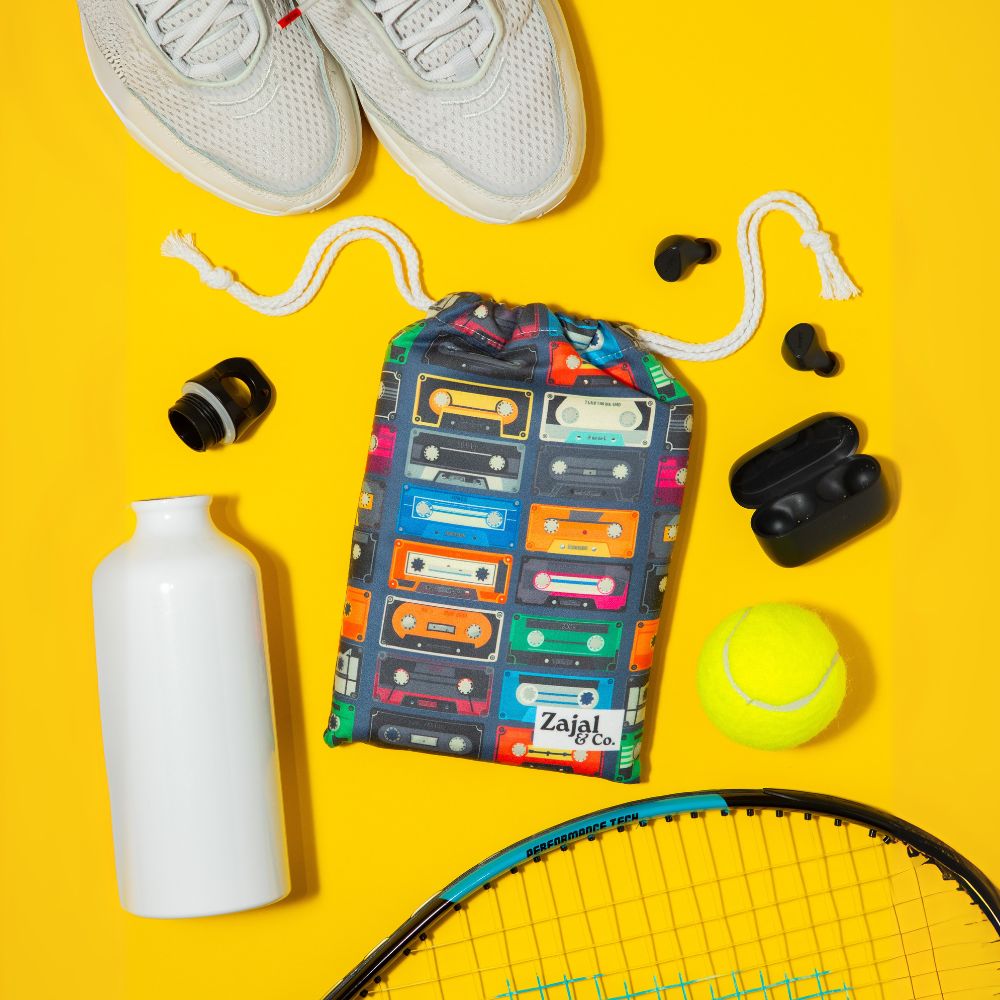 orange_striped_best_gym_towel_display_on_equipment