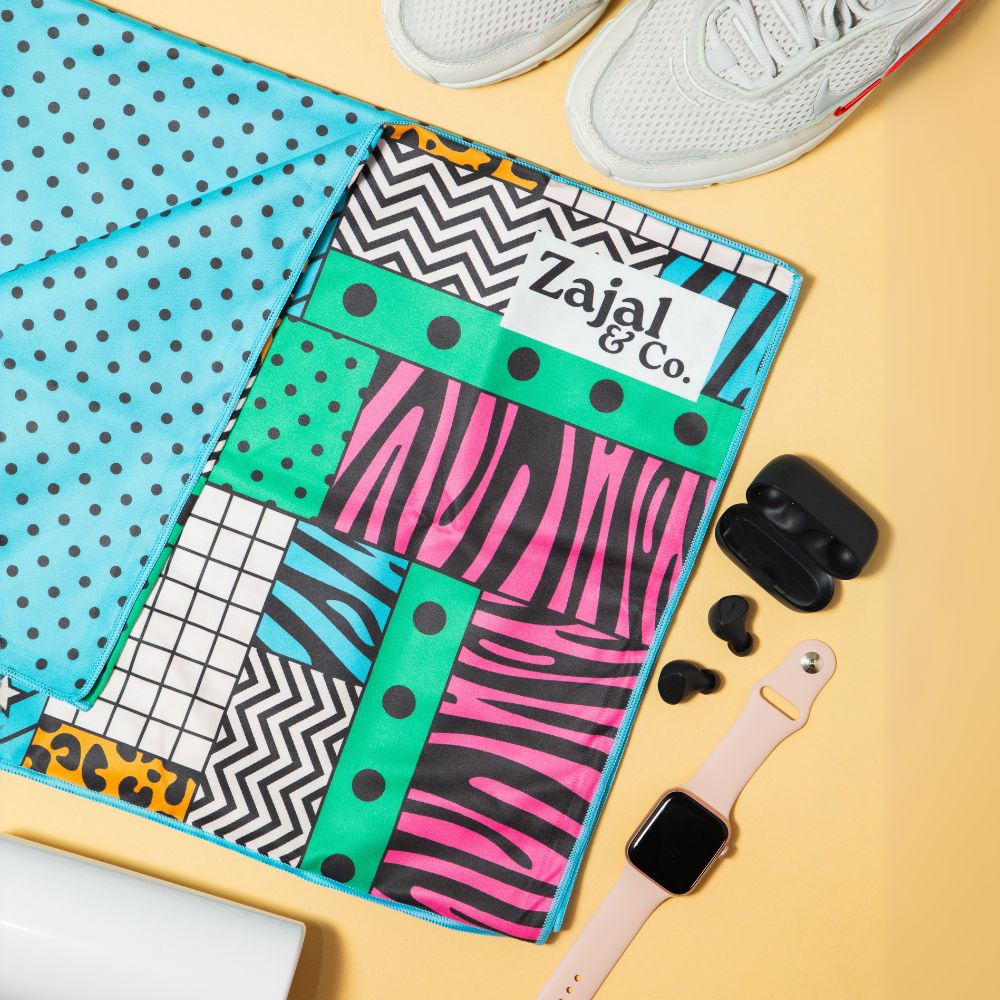 quick_dry_gym_towel_in_patchwork_pattern_folded_view